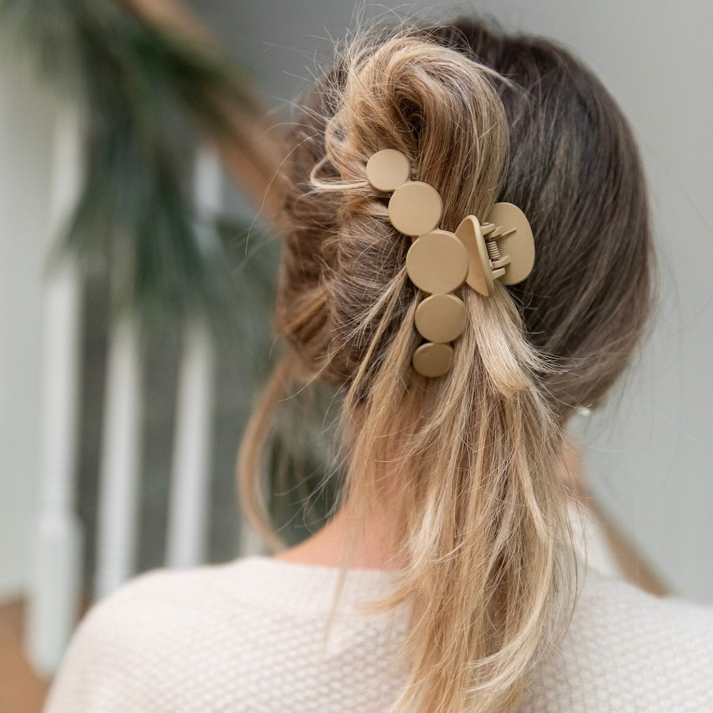 Matte Dot Claw Clip  - Tan