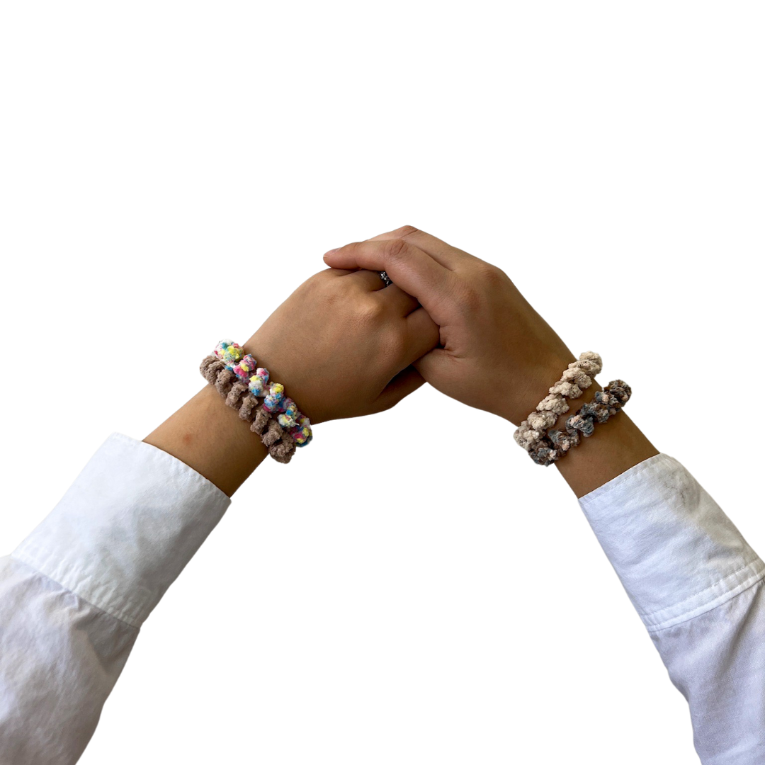 Hair Tie Set - Tan Spirals