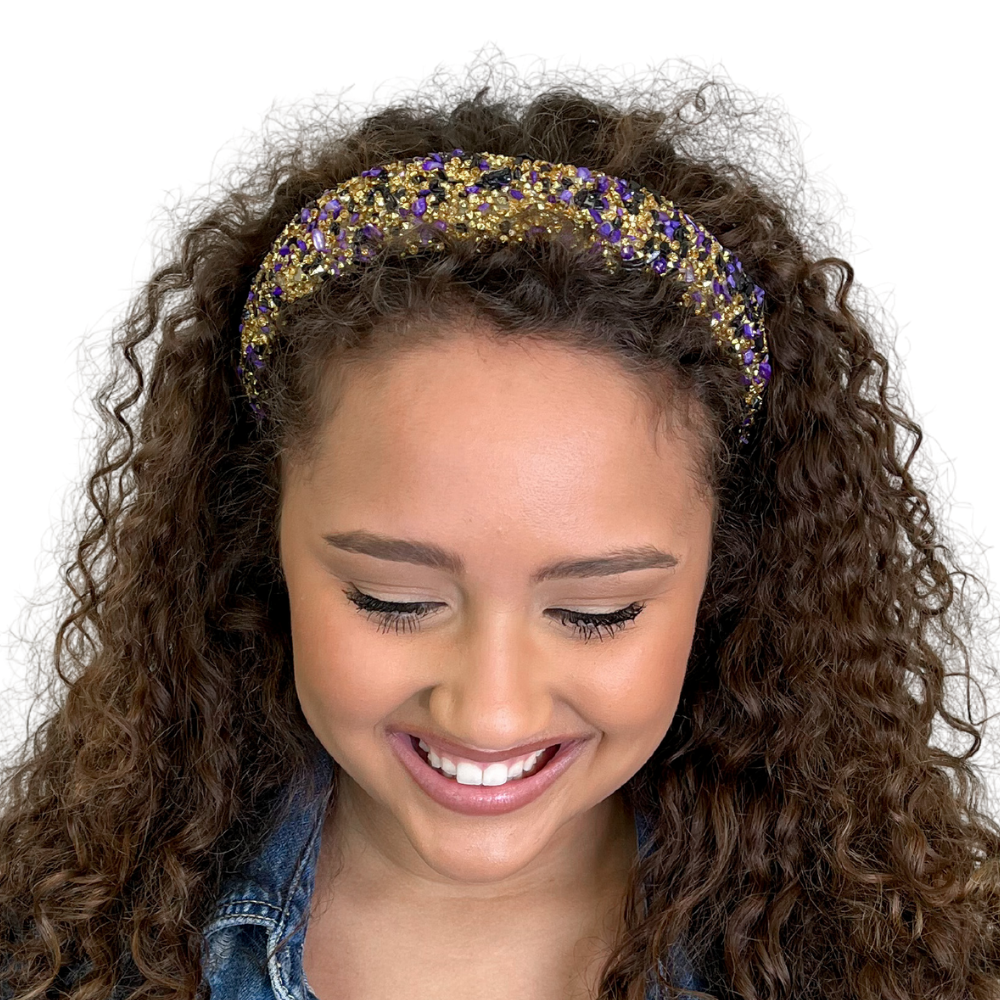All That Glitters Headband - Purple + Gold