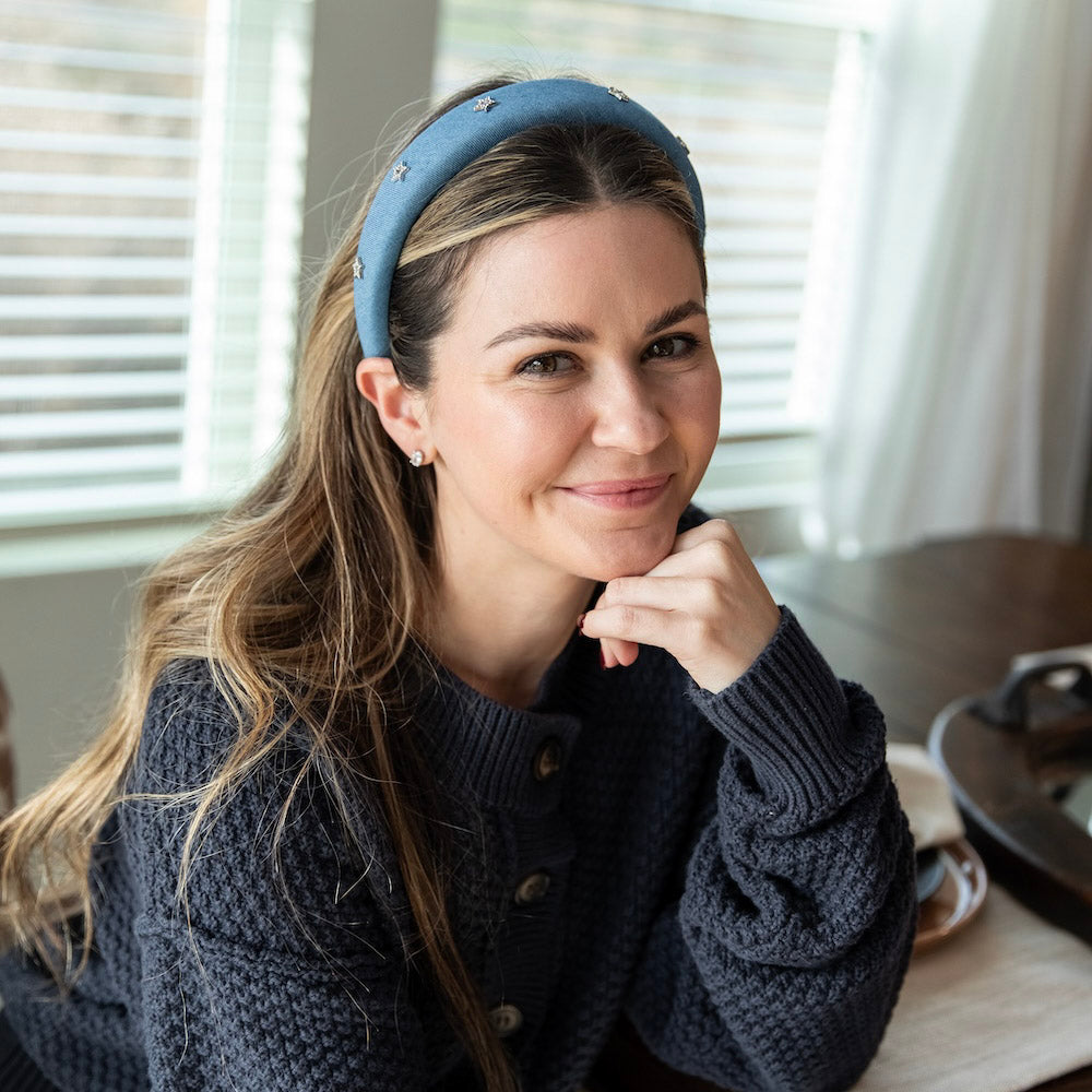 Classic Padded Star Headband - Medium Wash