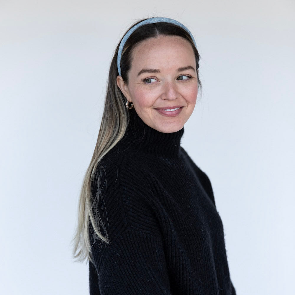 Classic Thin Padded Headband - Light Wash Stars
