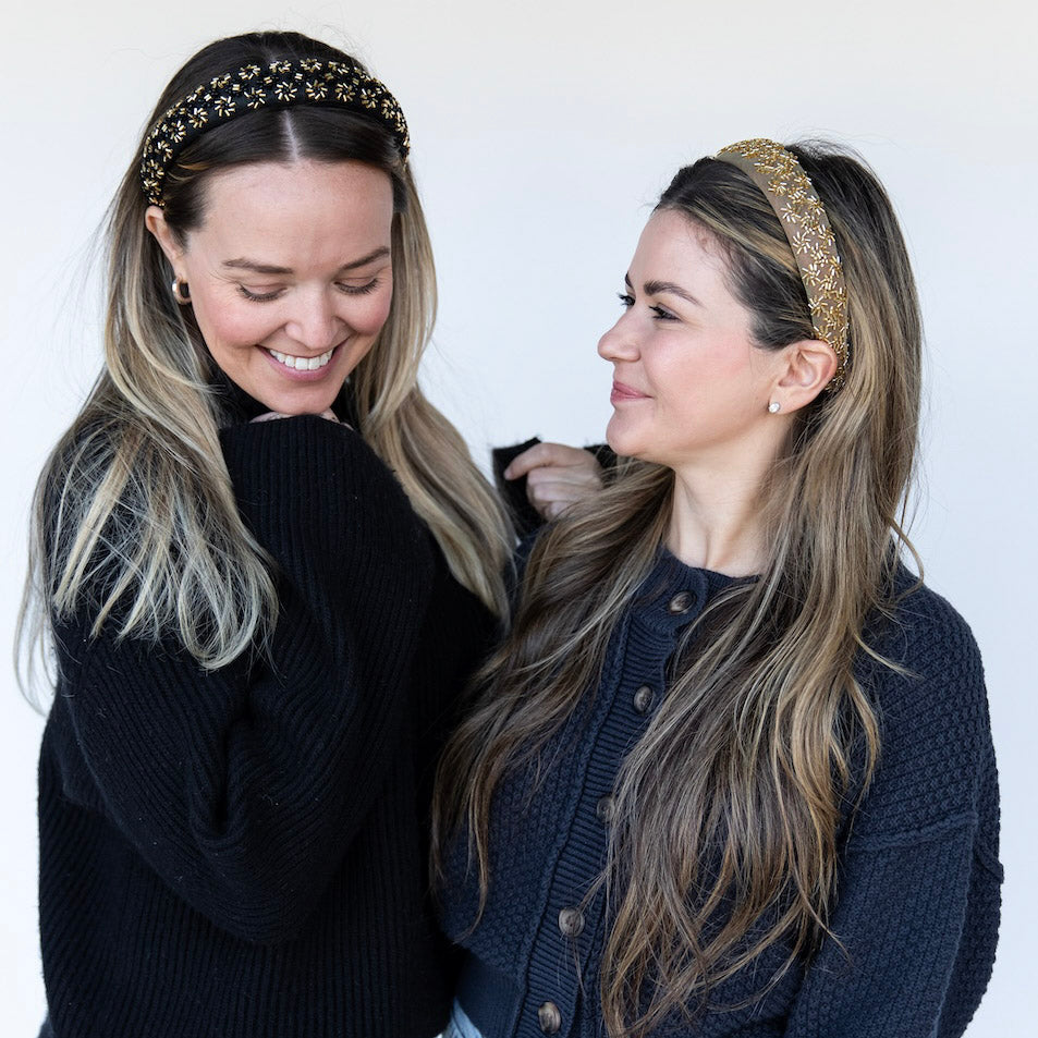Embellished Starburst Padded Headband - Gold