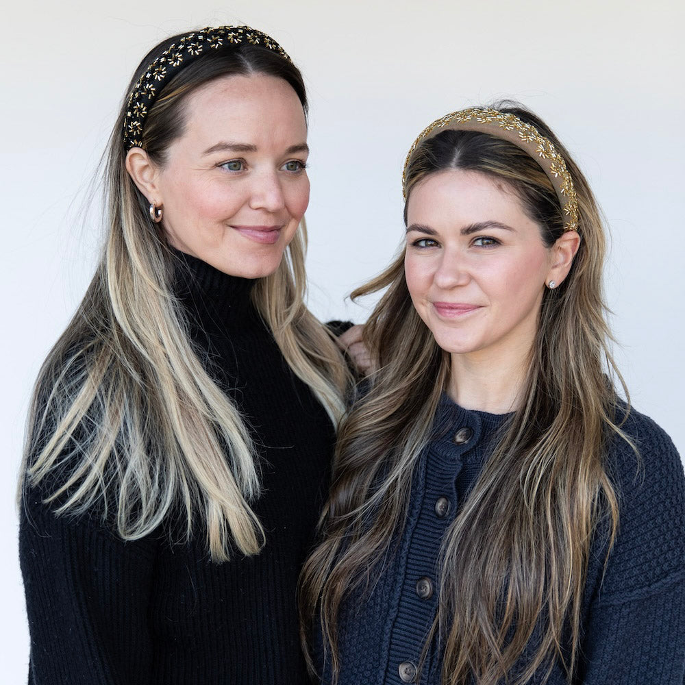 Embellished Starburst Padded Headband - Black