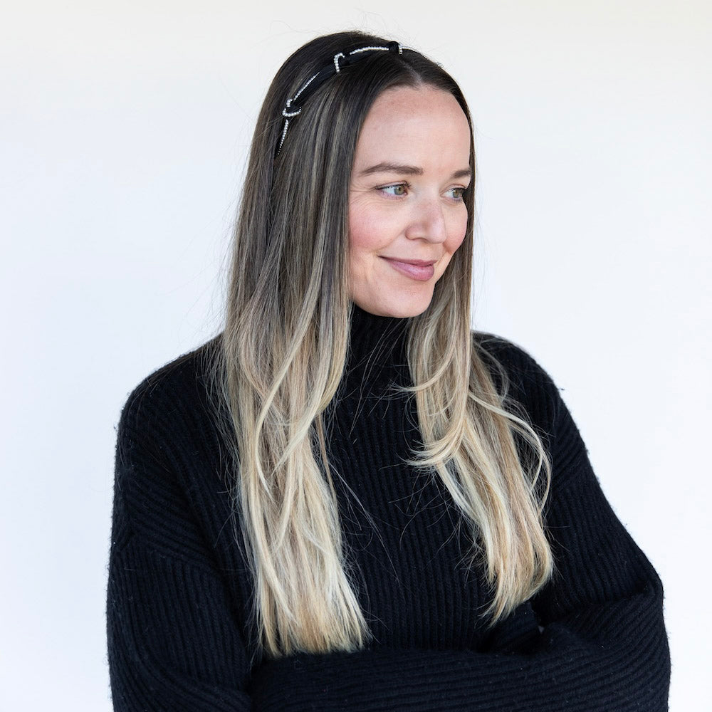 Knotted Satin Headband - Black Pearl