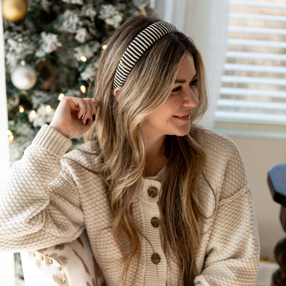Classic Padded Rope Headband - Black Ivory