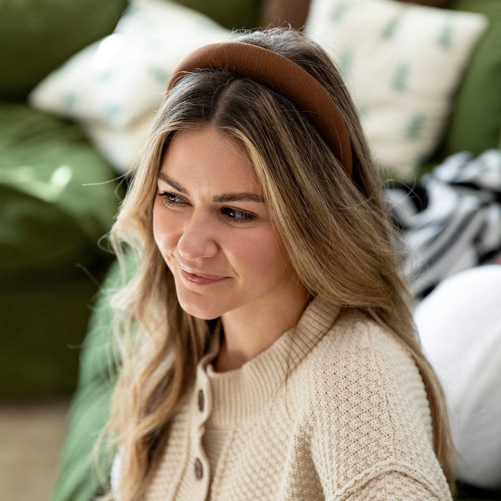 Classic Padded Headband - Dark Brown