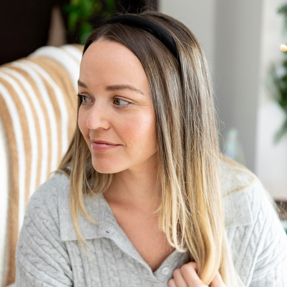 Classic Padded Thin Headband  - Black