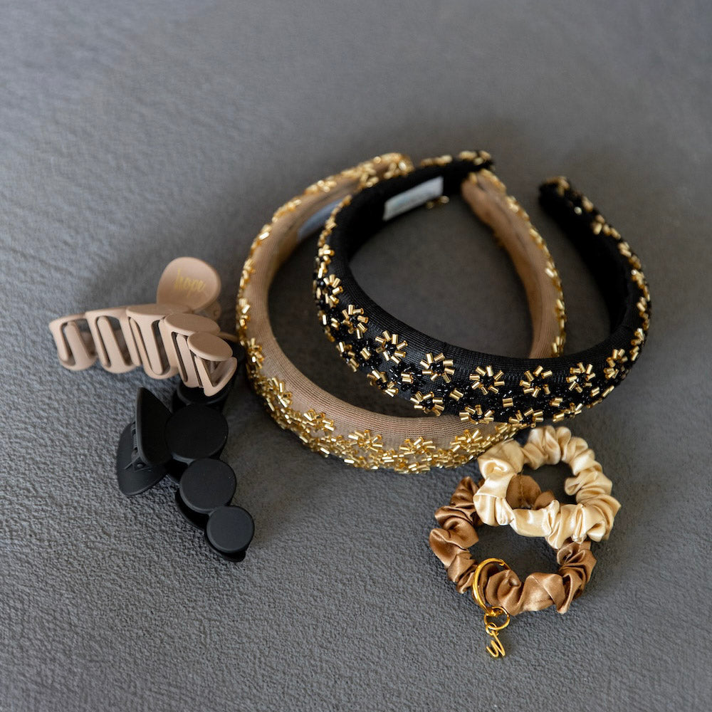 Embellished Starburst Padded Headband - Gold