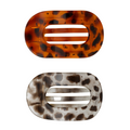Large Oval Claw Clip Set – Tortoise & Smoke Leopard
