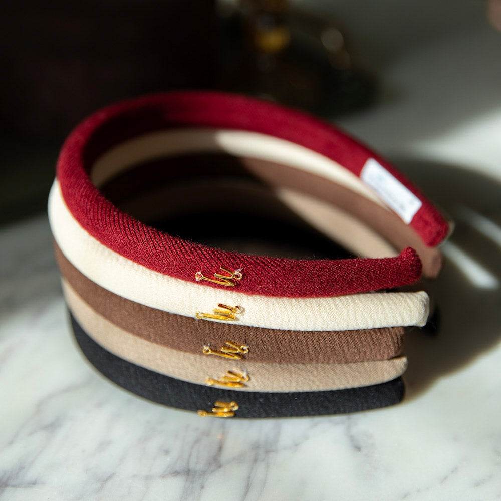 Classic Padded Thin Headband  - Cream