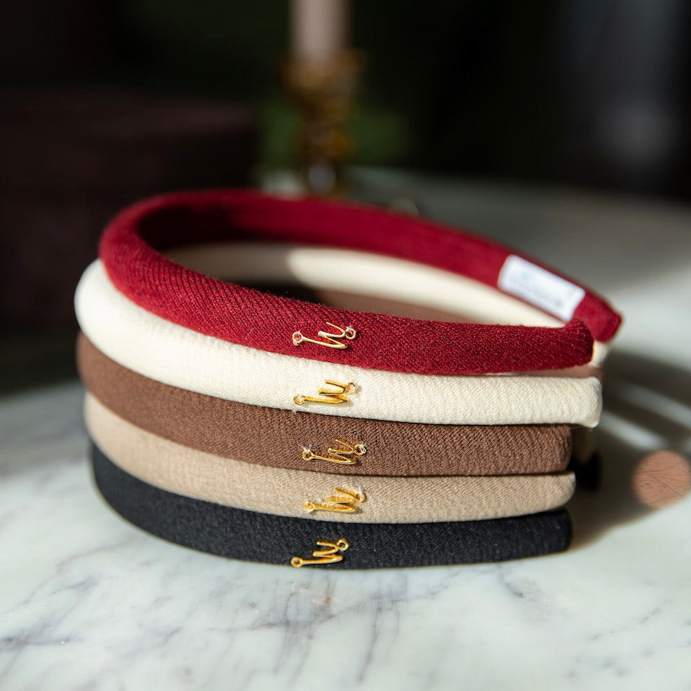 Classic Padded Thin Headband  - Light Brown