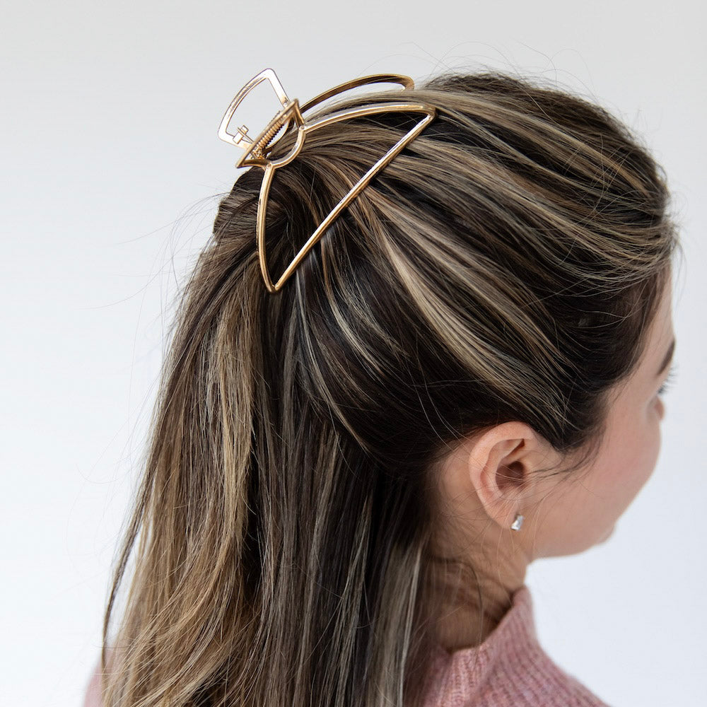 Medium Triangle Claw Clip – Gold Metal