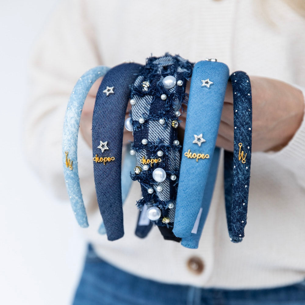 Classic Padded Star Headband - Medium Wash
