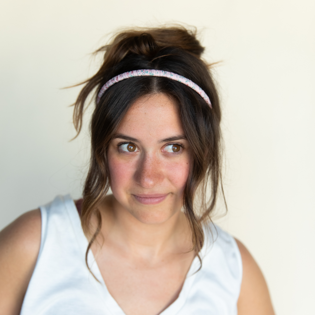 Thin Floral Headband - Pink