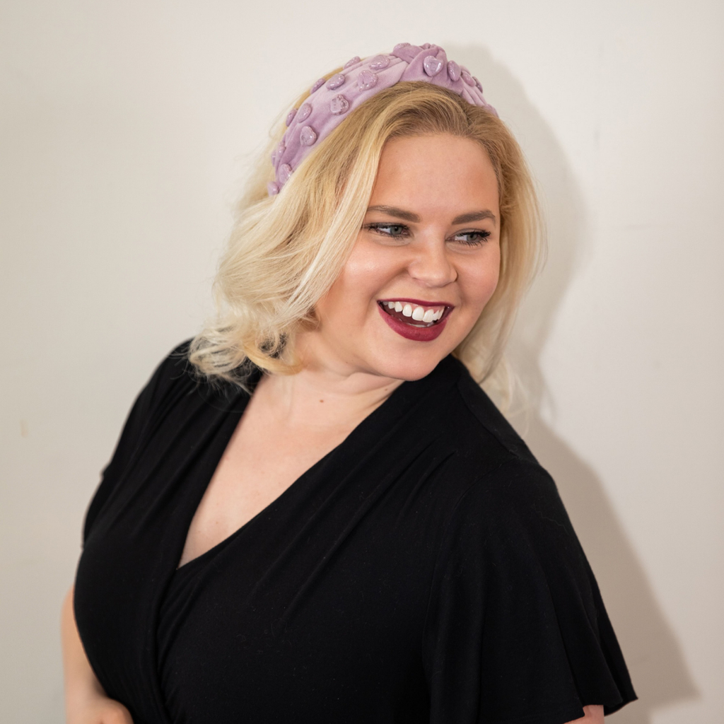 Stone Quartz Traditional Knot Headband - Purple