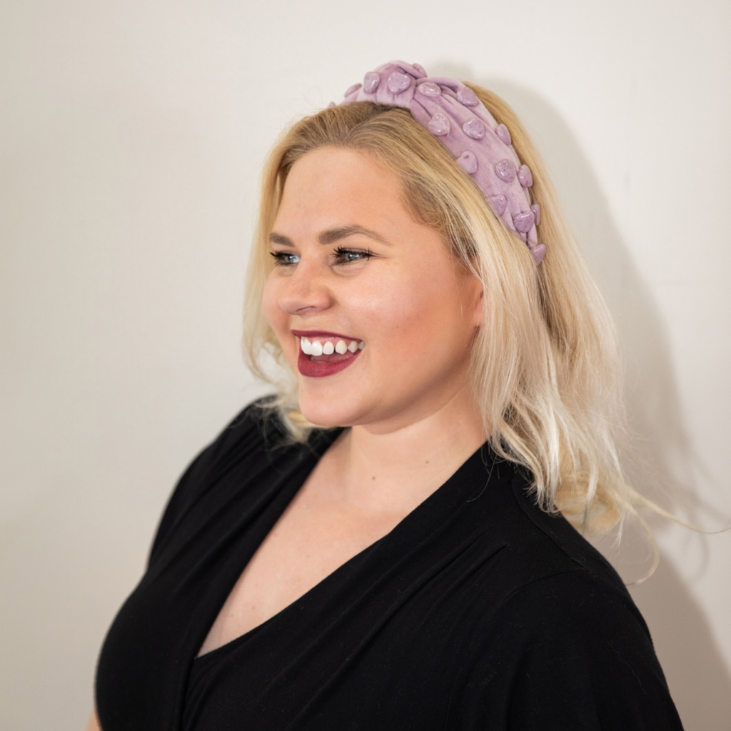 Stone Quartz Traditional Knot Headband - Purple