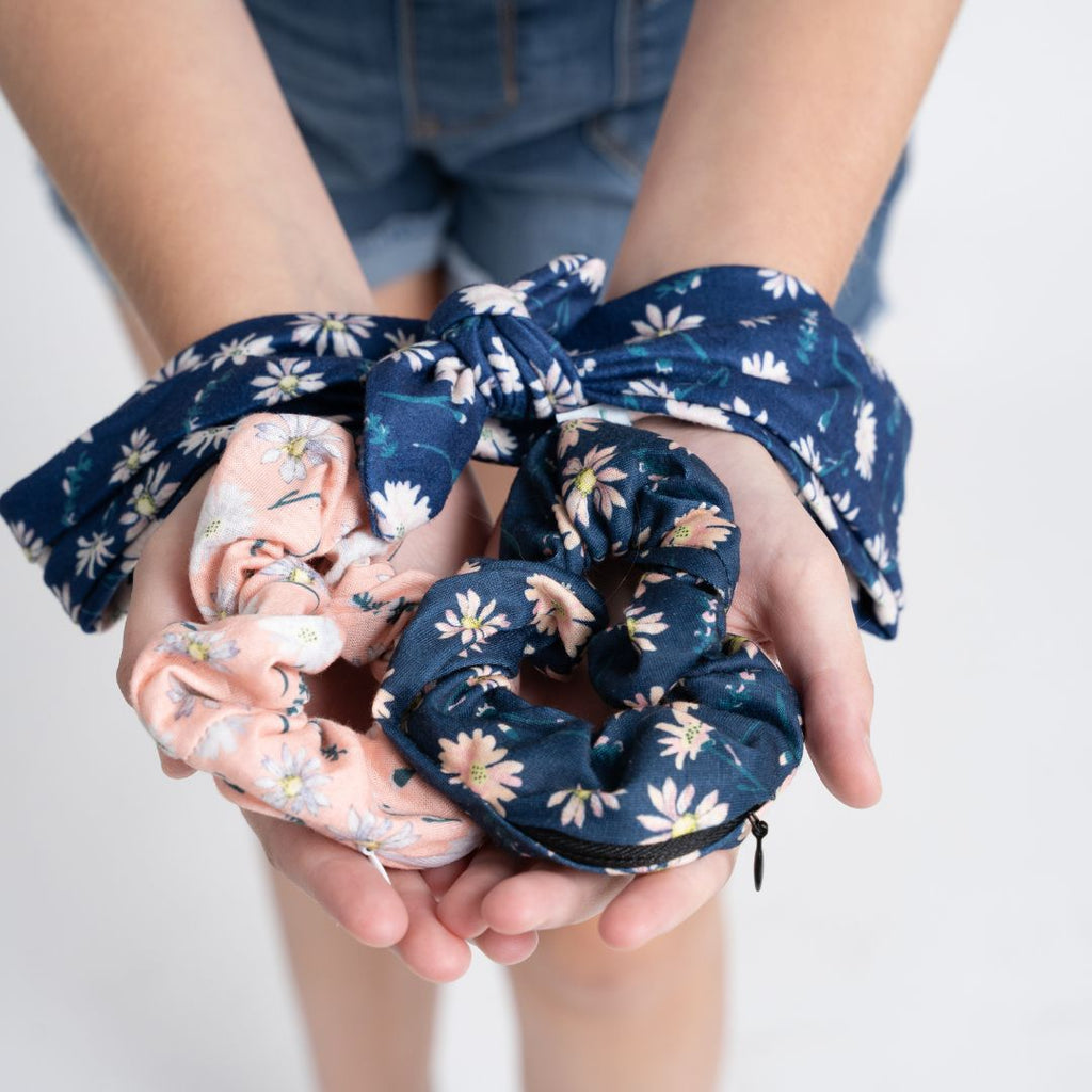 Cotton Zipper Scrunchies Set - Anna's Daisy