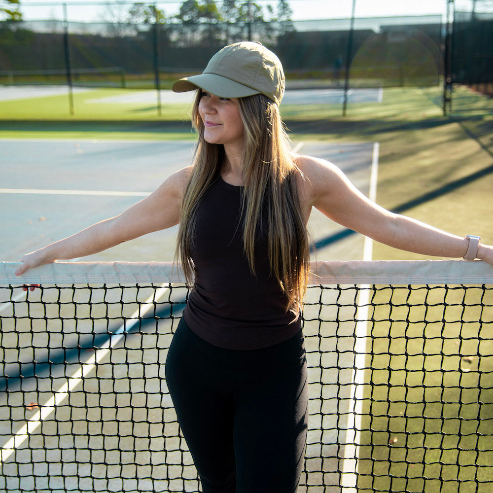 Adjustable Running Hat - Dark Tan