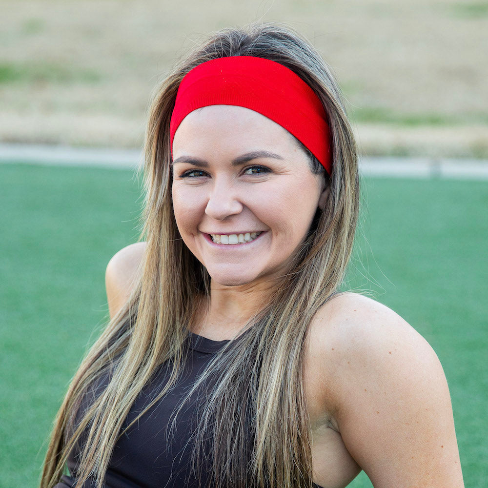 Pack of Wide Training Headbands - Red + Grey + Black
