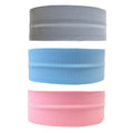 Pack of Wide Training Headbands - Blue + Grey + Pink