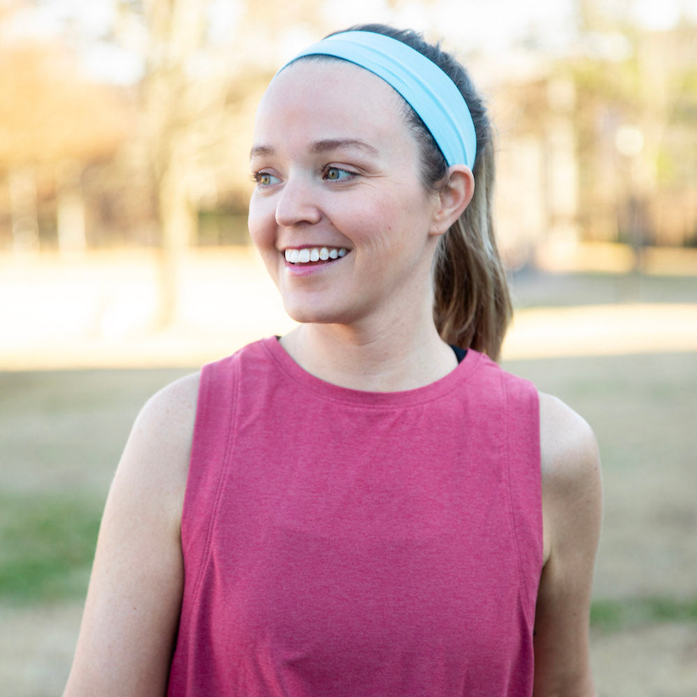 Pack of Wide Training Headbands - Blue + Grey + Pink