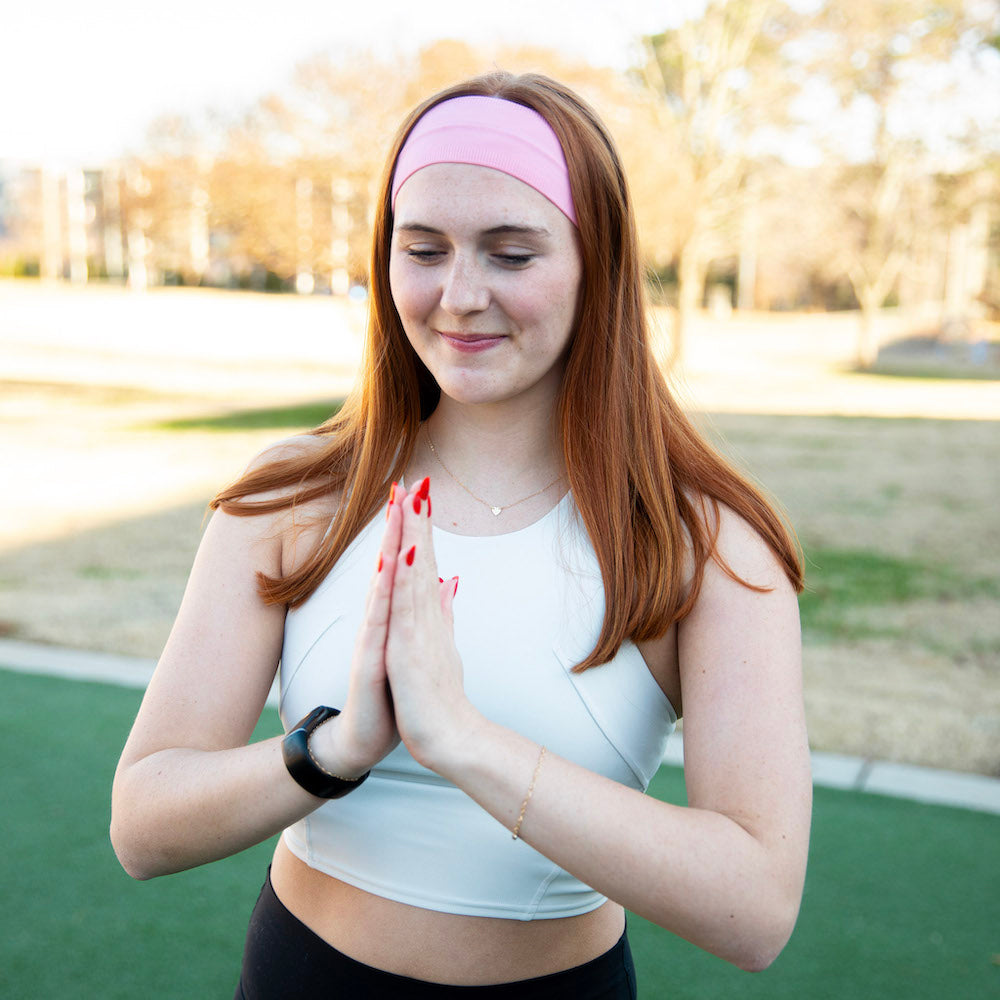 Pack of Wide Training Headbands - Purple + Pink + Hot Pink
