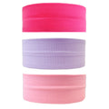 Pack of Wide Training Headbands - Purple + Pink + Hot Pink