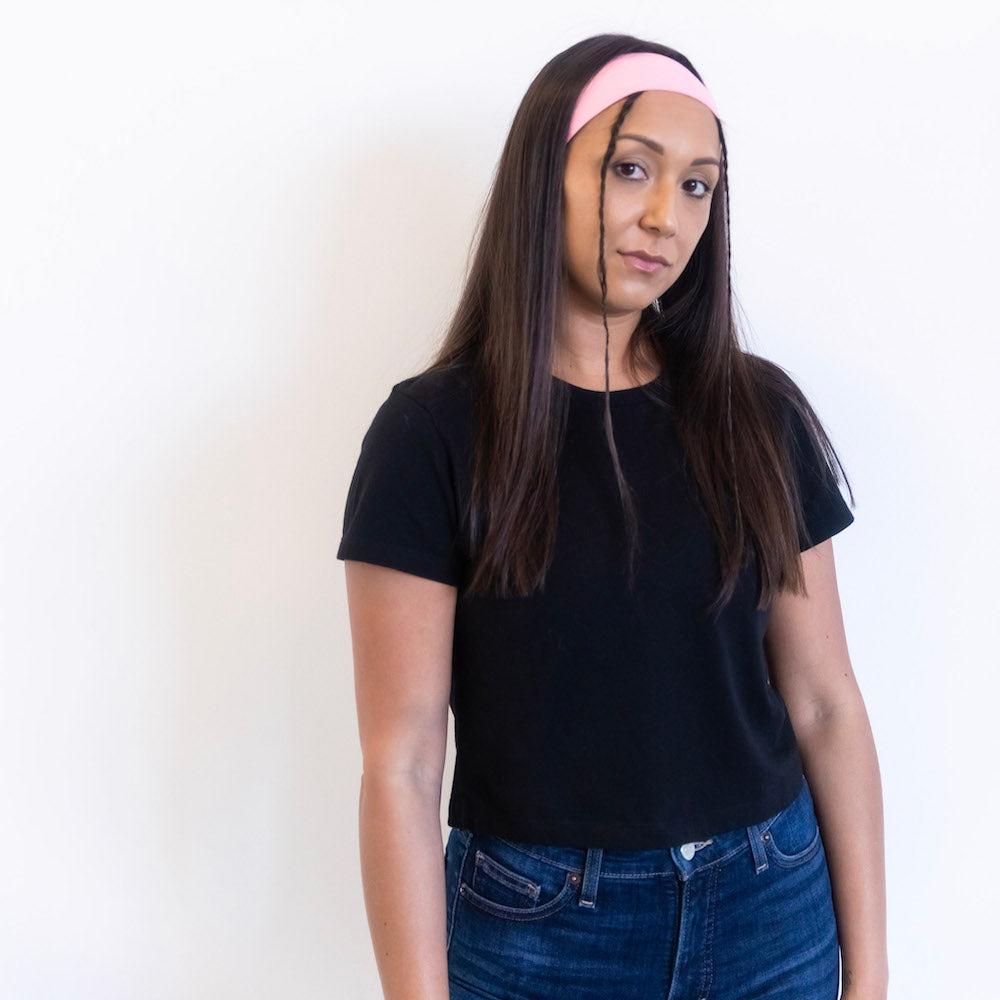 Pack of Wide Training Headbands - Blue + Grey + Pink