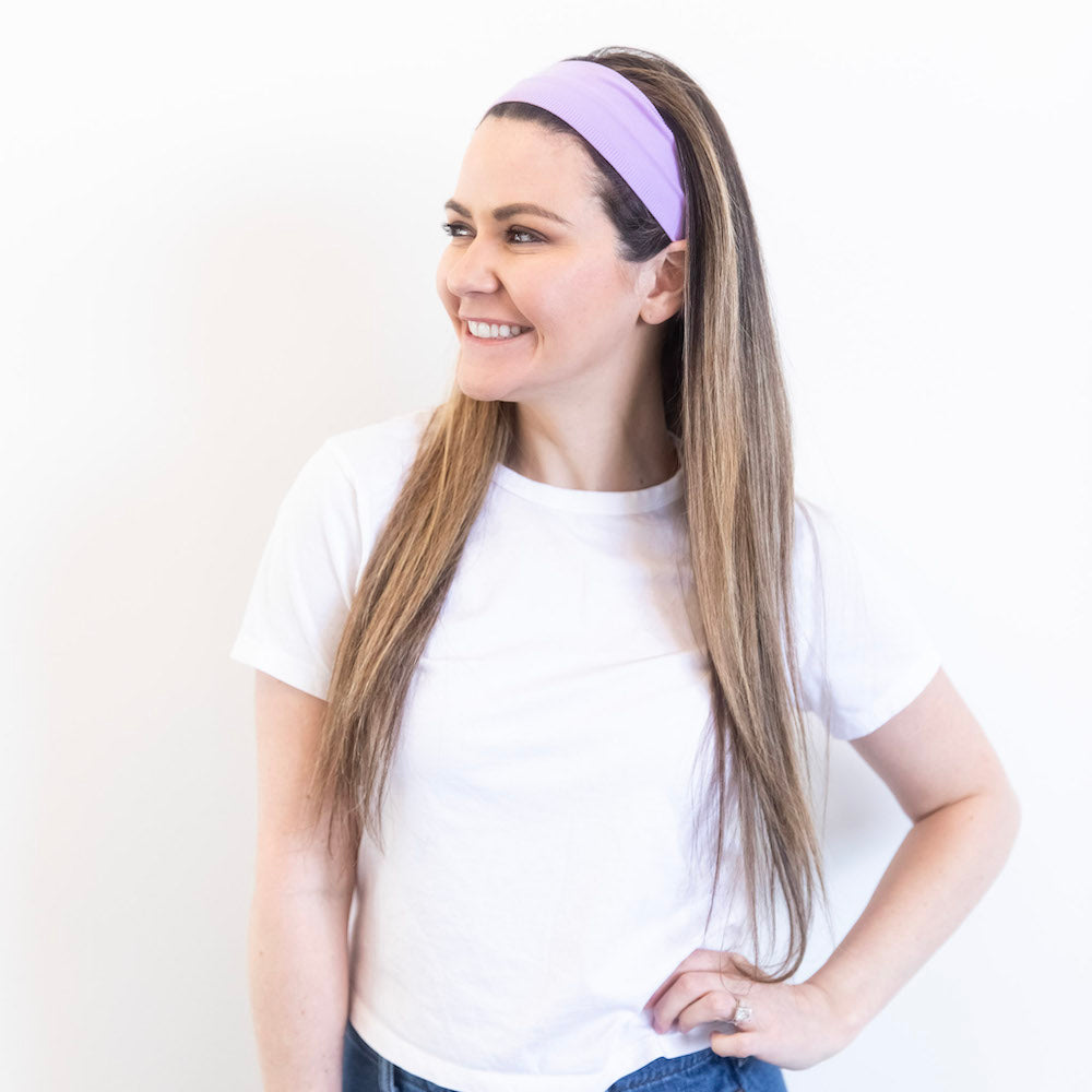 Pack of Wide Training Headbands - Purple + Pink + Hot Pink
