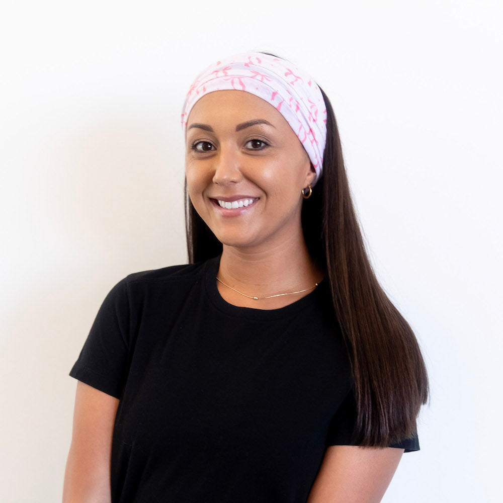 Luxe Tube Turban - Pink Bows