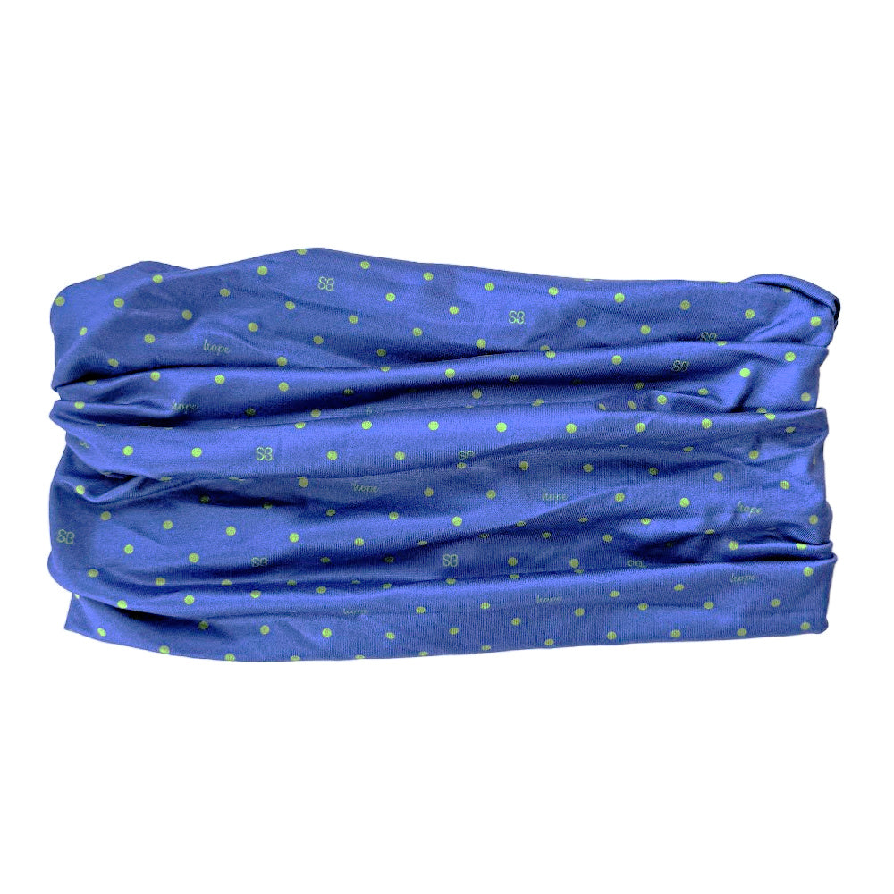 Limited Edition Luxe Tube Turban - St. Baldrick's Blue Polka Dot