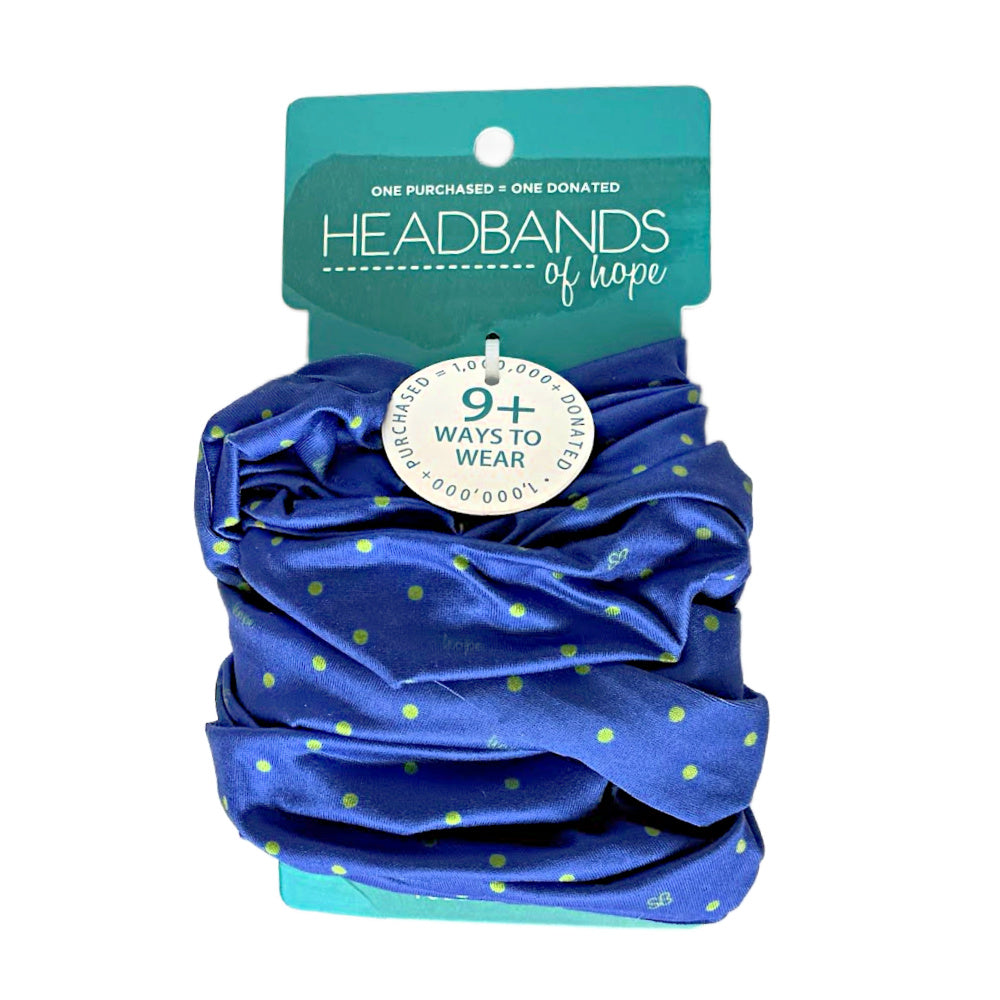 Limited Edition Luxe Tube Turban - St. Baldrick's Blue Polka Dot