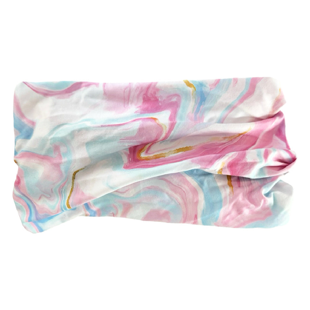 Luxe Tube Turban - Cotton Candy Skies Marble