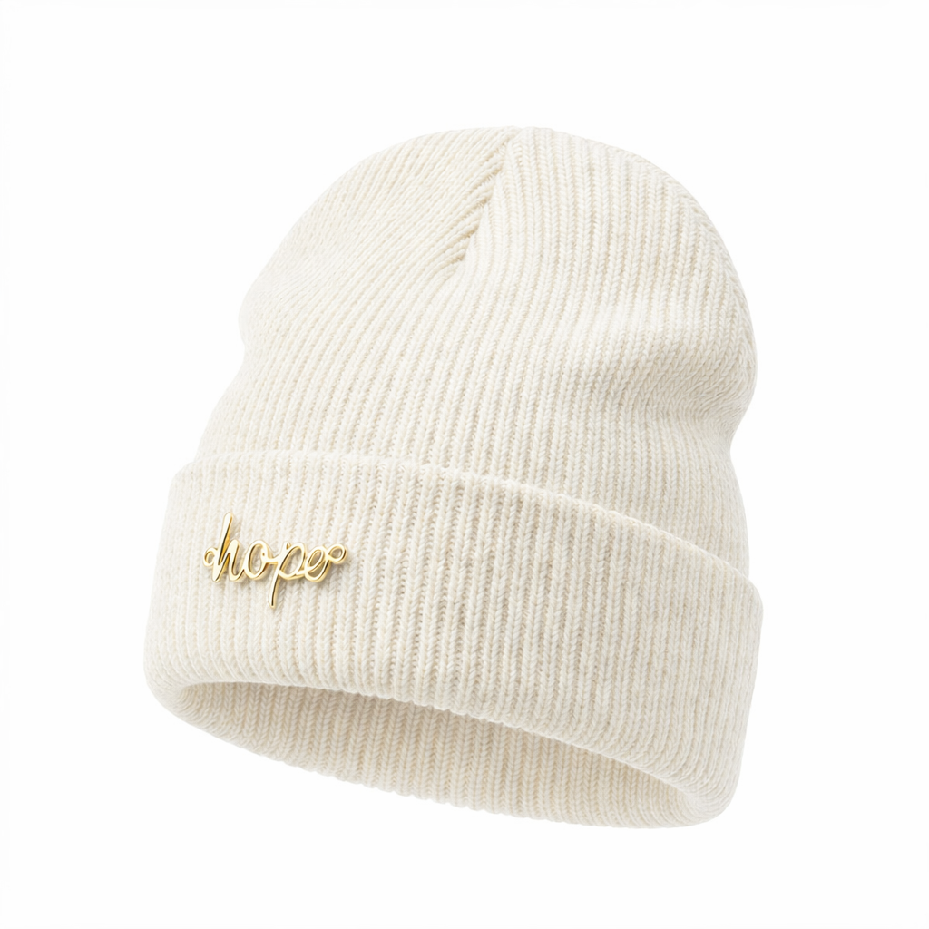Classic Ribbed Knit Beanie - Ivory