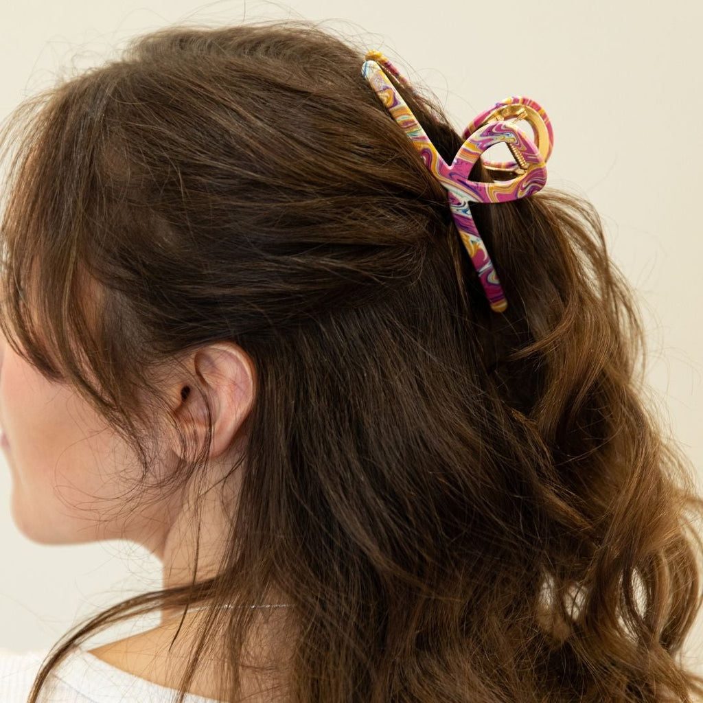 Looped Claw Clip - Swirl