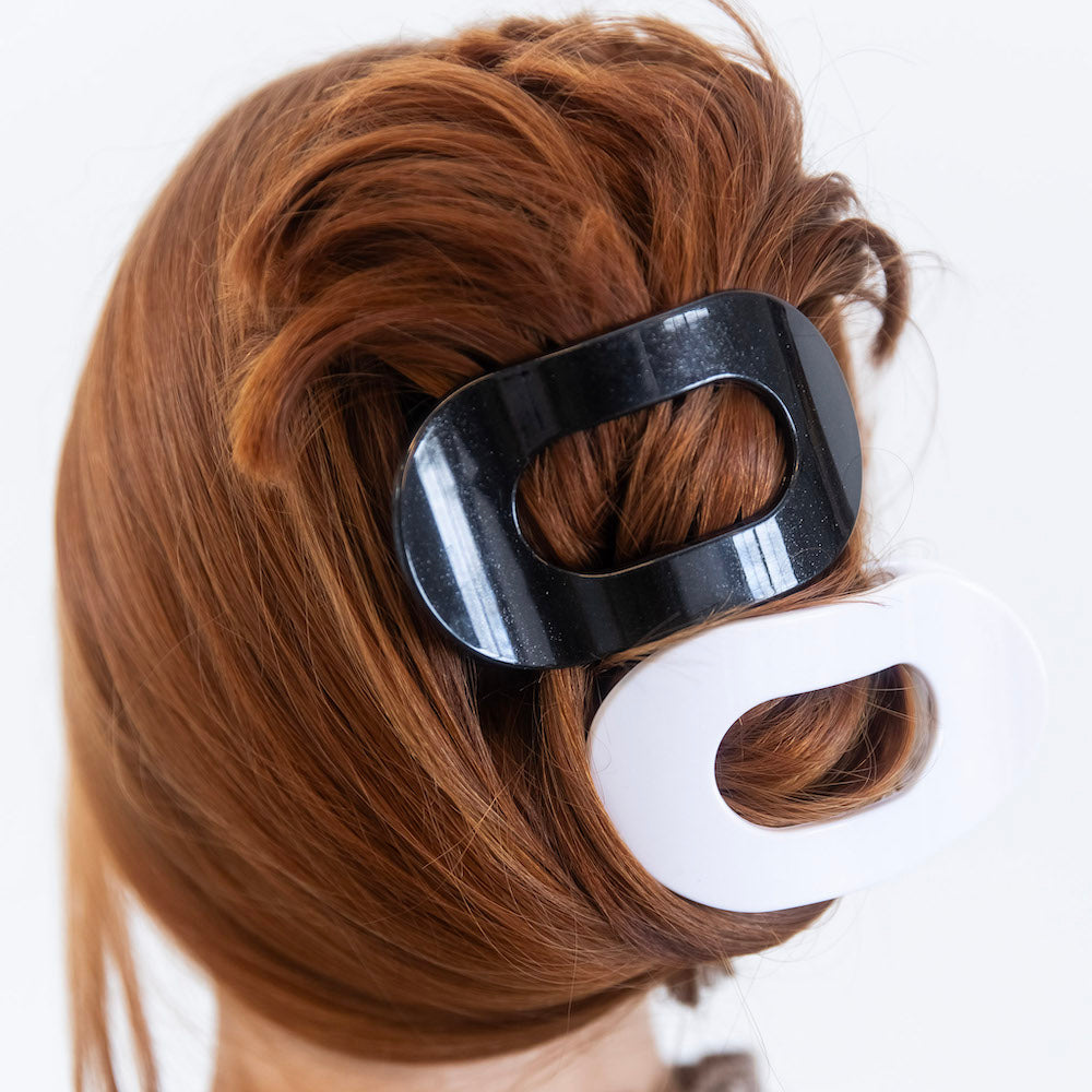 Large Oval Clip Set of 2 - Black + White
