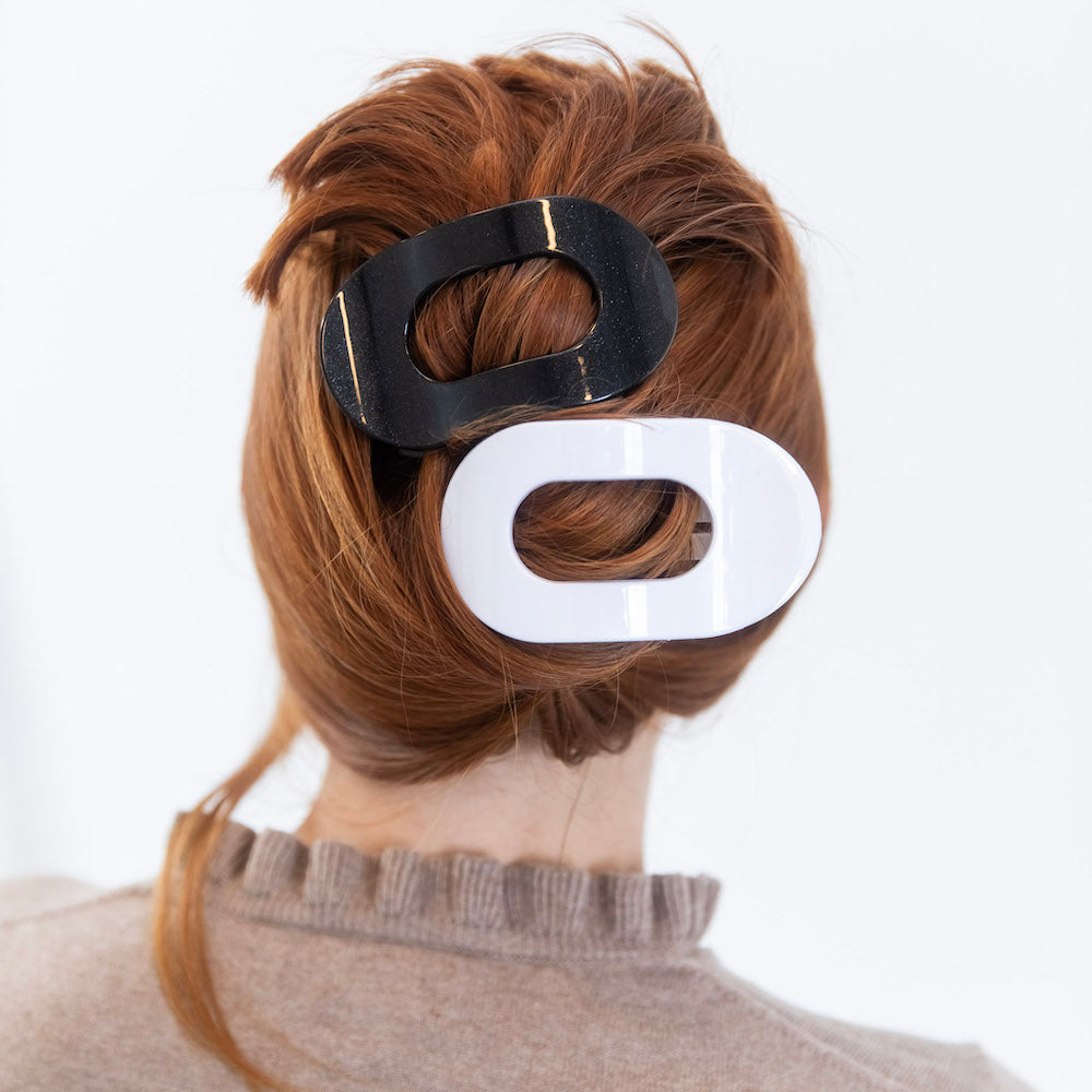 Large Oval Clip Set of 2 - Black + White