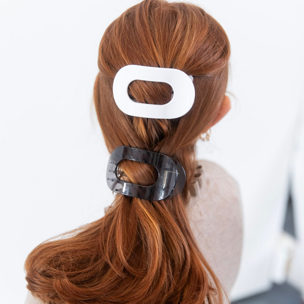 Large Oval Clip Set of 2 - Grey + White