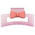Medium Rectangle Clip - Frosted Pink Bow