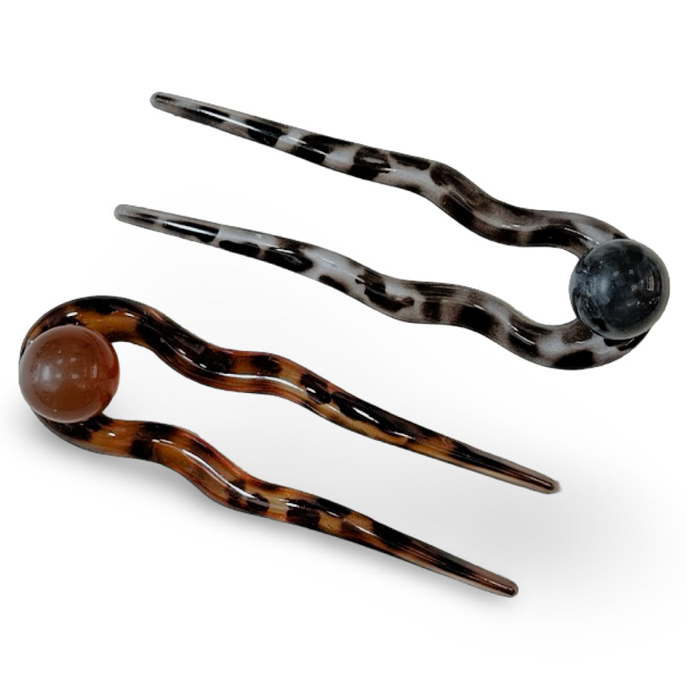 French Hair Pin Set - Tortoise + Pearl