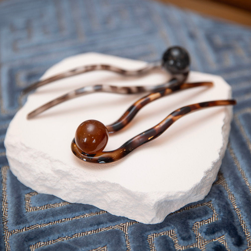 French Hair Pin Set - Tortoise + Pearl
