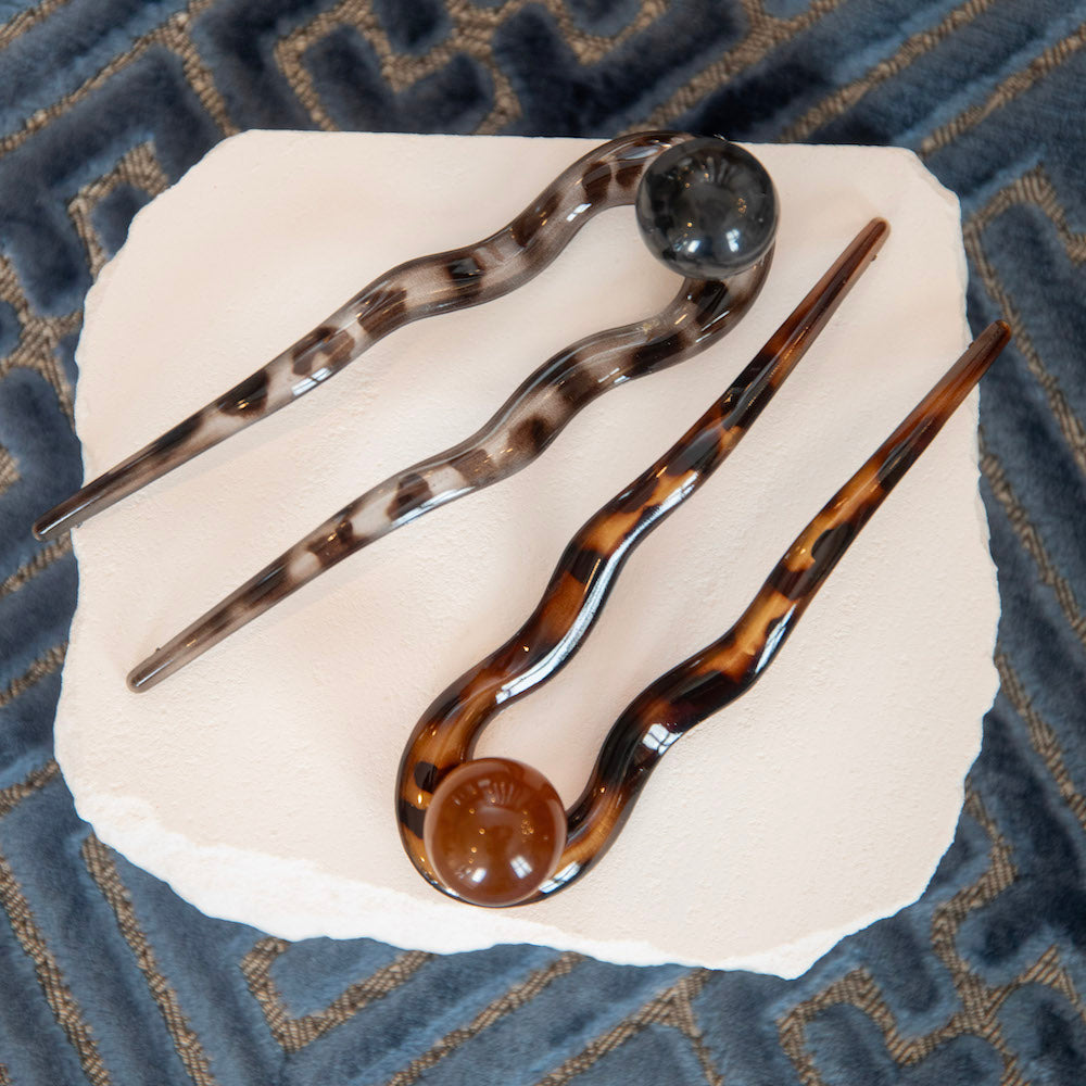 French Hair Pin Set - Tortoise + Pearl