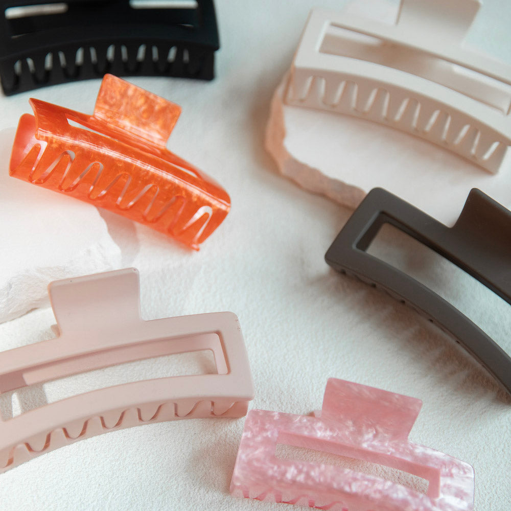 Large Rectangle Claw Clip - Pink