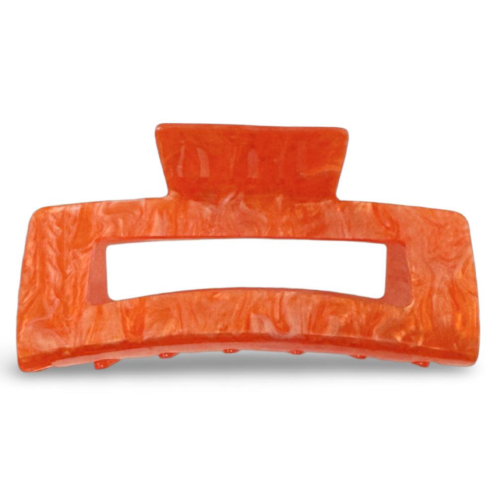Large Rectangle Claw Clip - Orange