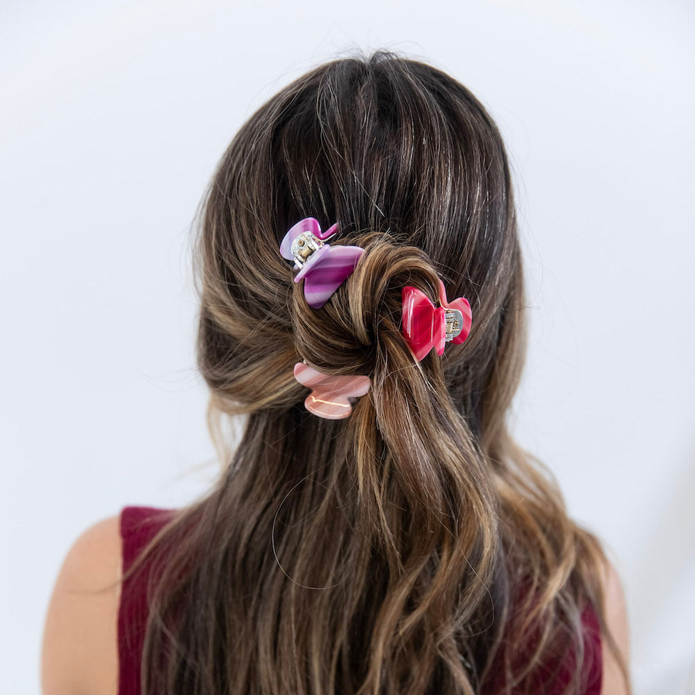 Mini Claw Clip Set - Neon Stripes