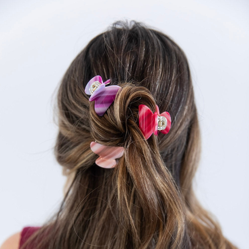 Mini Claw Clip Set - Neon Stripes