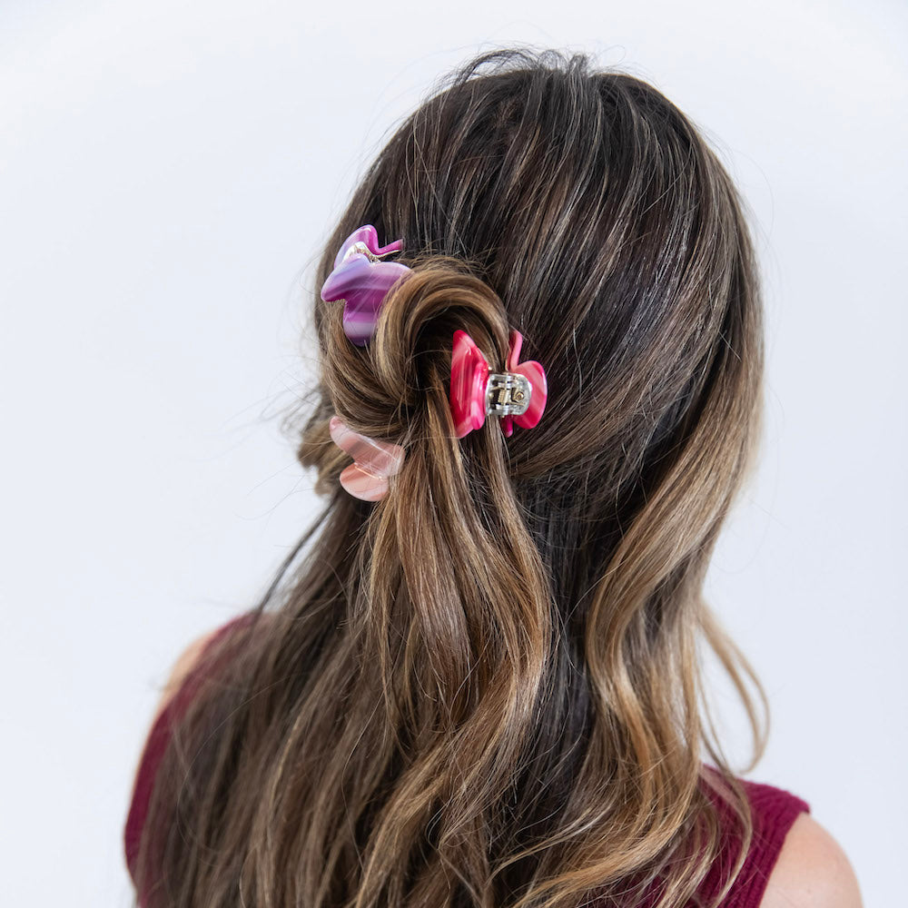 Mini Claw Clip Set - Neon Stripes