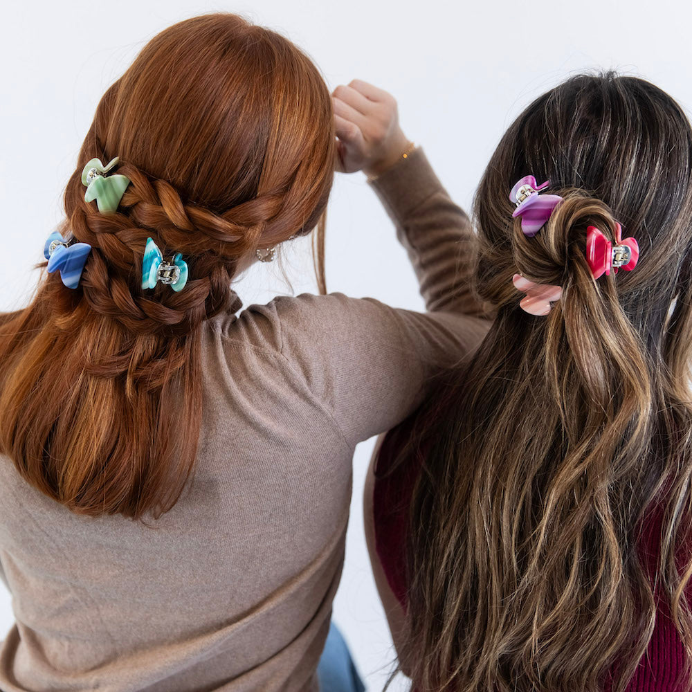Mini Claw Clip Set - Neon Stripes