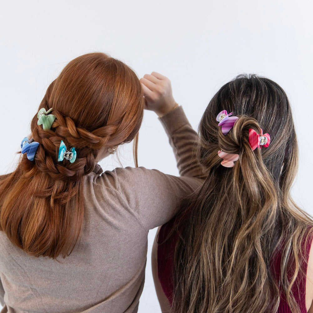Mini Claw Clip Set - Neon Stripes