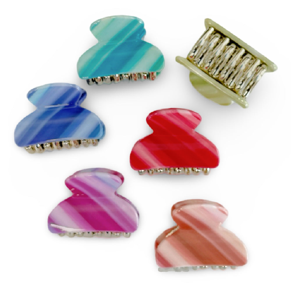 Mini Claw Clip Set - Neon Stripes